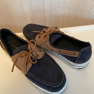Men's Navy and Tan Boat deck  Shoes 10.5